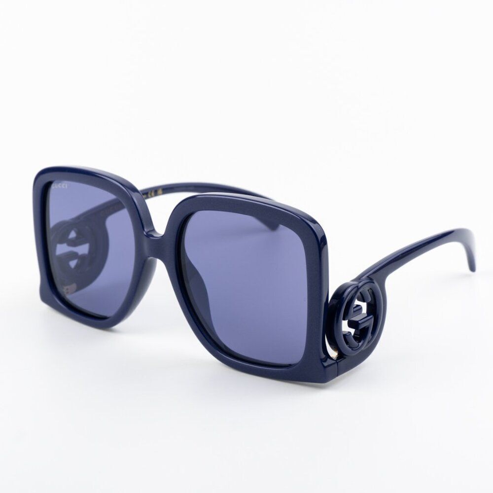 NEW Gucci GG1326S 006 Violet Silver Mirror Oversized Square Women Sunglasses - Picture 3 of 10